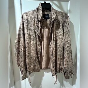 Rails Leopard Print Bomber Jacket
